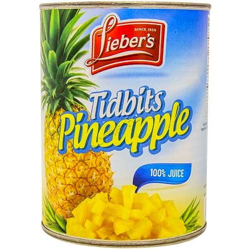 Lieber's tidbits pineapple 20 oz