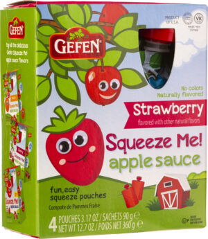 Gefen Strawberry Apple Sauce Pouches 4 x 3.17oz