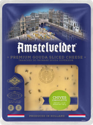 Amstelvelder Dutch Gouda Cheese with Chives Slices 5.29 oz