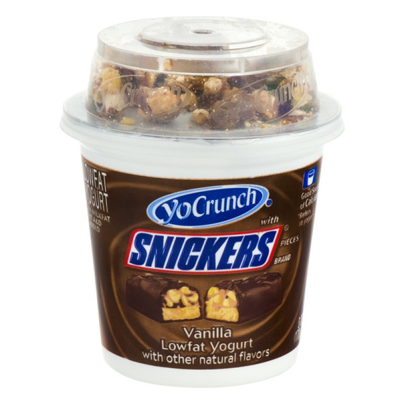 YoCrunch Low Fat Vanilla Yogurt  With Snickers Topping 6 oz