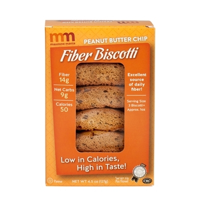 Mauzone Mania Fiber Biscotti Peanut Butter Chip 4.5 oz