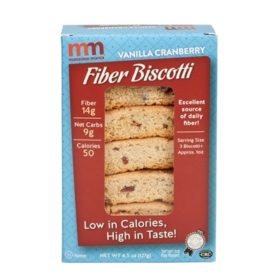 Mauzone Mania Fiber Biscotti Vanilla Cranberry 4.5 oz