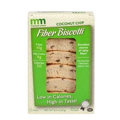 Mauzone Mania Fiber Biscotti Coconut Chip 4.5 oz