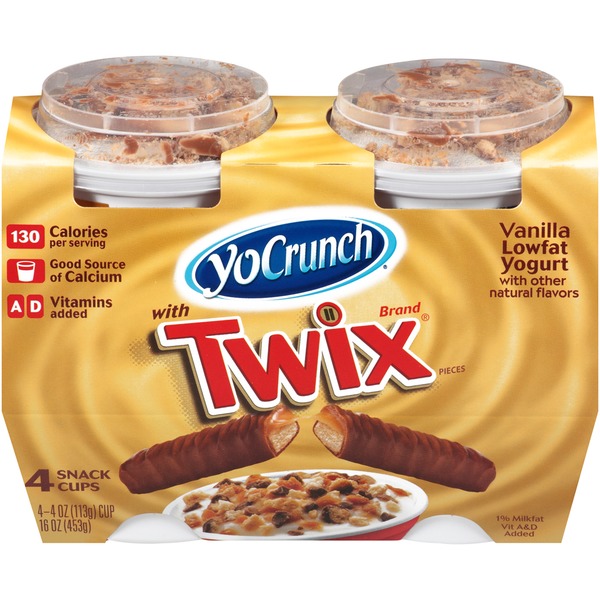 YoCrunch Low Fat Vanilla Yogurt With Twix Topping 4 pk (4 oz)