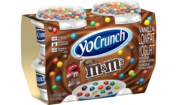 YoCrunch Low Fat Vanilla Yogurt With M&M's Topping 4 pk (4 oz)