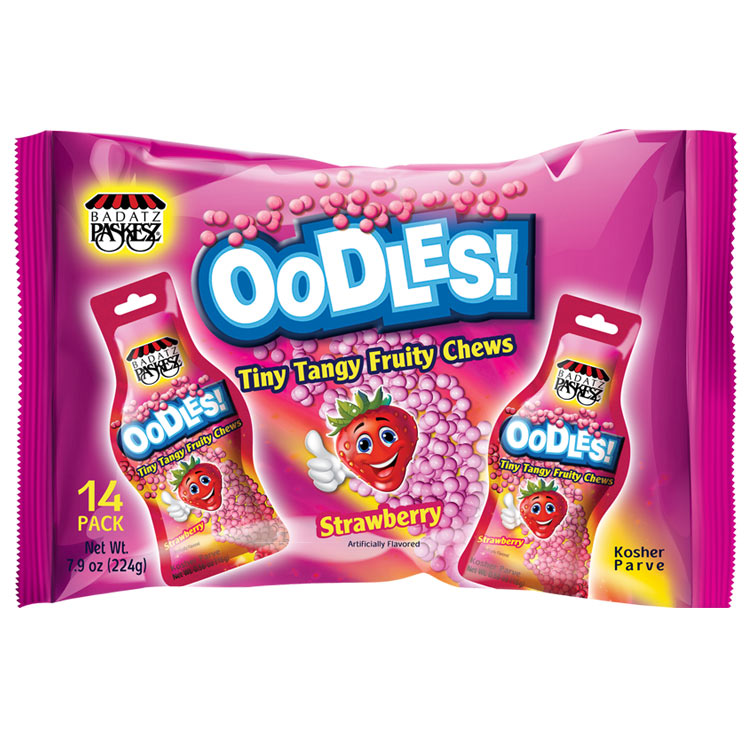 Paskesz Oodles Tiny Tangy Fruity Chews Strawberry Flavor 7.9 oz