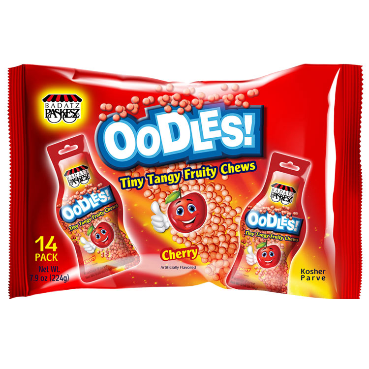 Paskesz Oodles Tiny Tangy Fruity Chews Cherry Flavor 7.9 oz