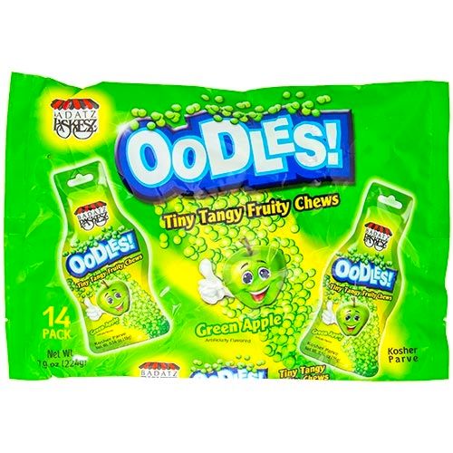 Paskesz Oodles Tiny Tangy Fruity Chews Green Apple Flavor 7.9 oz