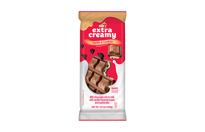 Elite Extra Creamy Chocolate Bar -Creamy Vanilla and Cookies 3.5 oz