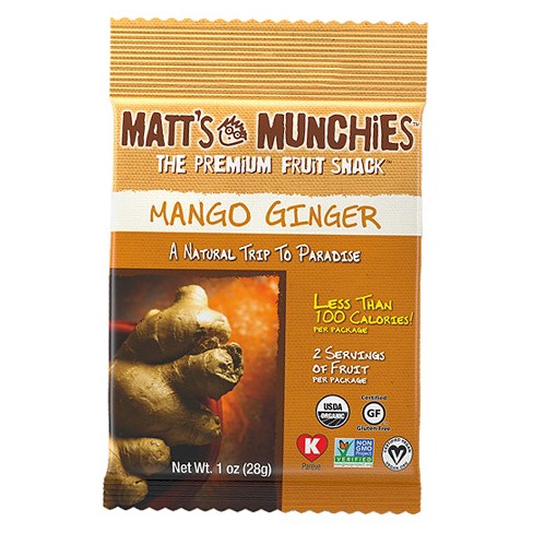 Matt's Munchies Fruit Snack Mango Ginger 1 oz