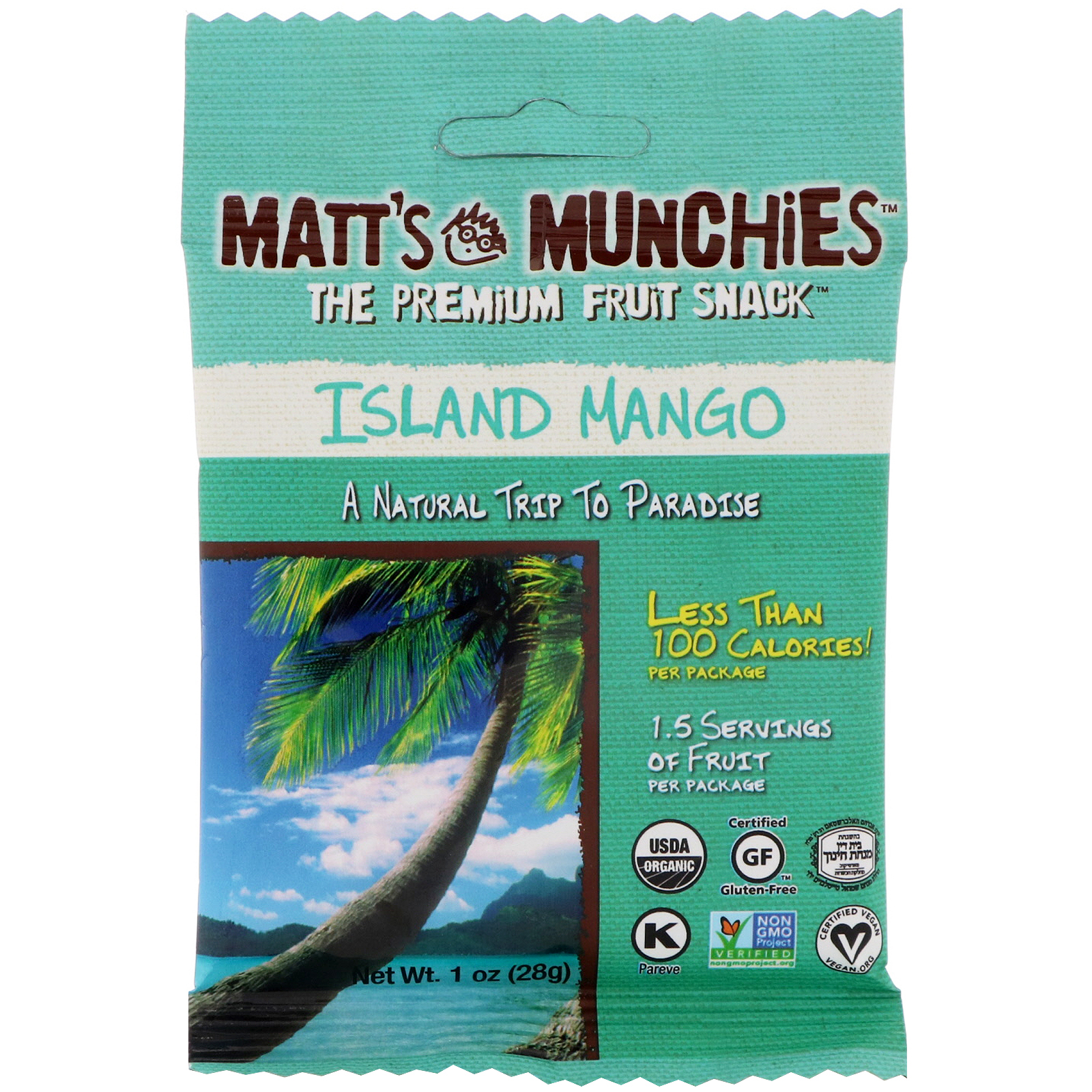 Matt's Munchies Fruit Snack Island Mango 1 oz