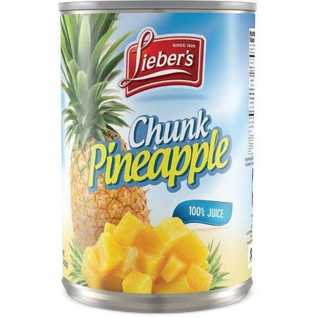 Lieber's chunk pineapple 20 oz