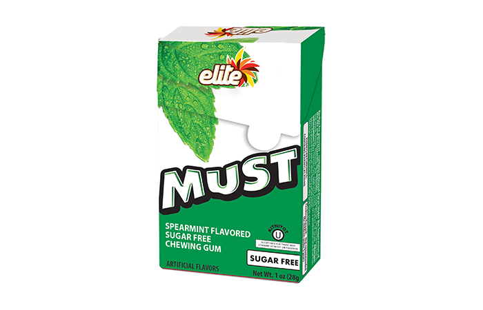 Elite Must sugar Free Spearmint Gum-Kitniyot 1 oz