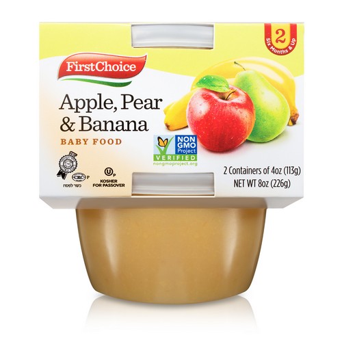 First Choice Baby Food Apple Pear Banana 2pk-4oz