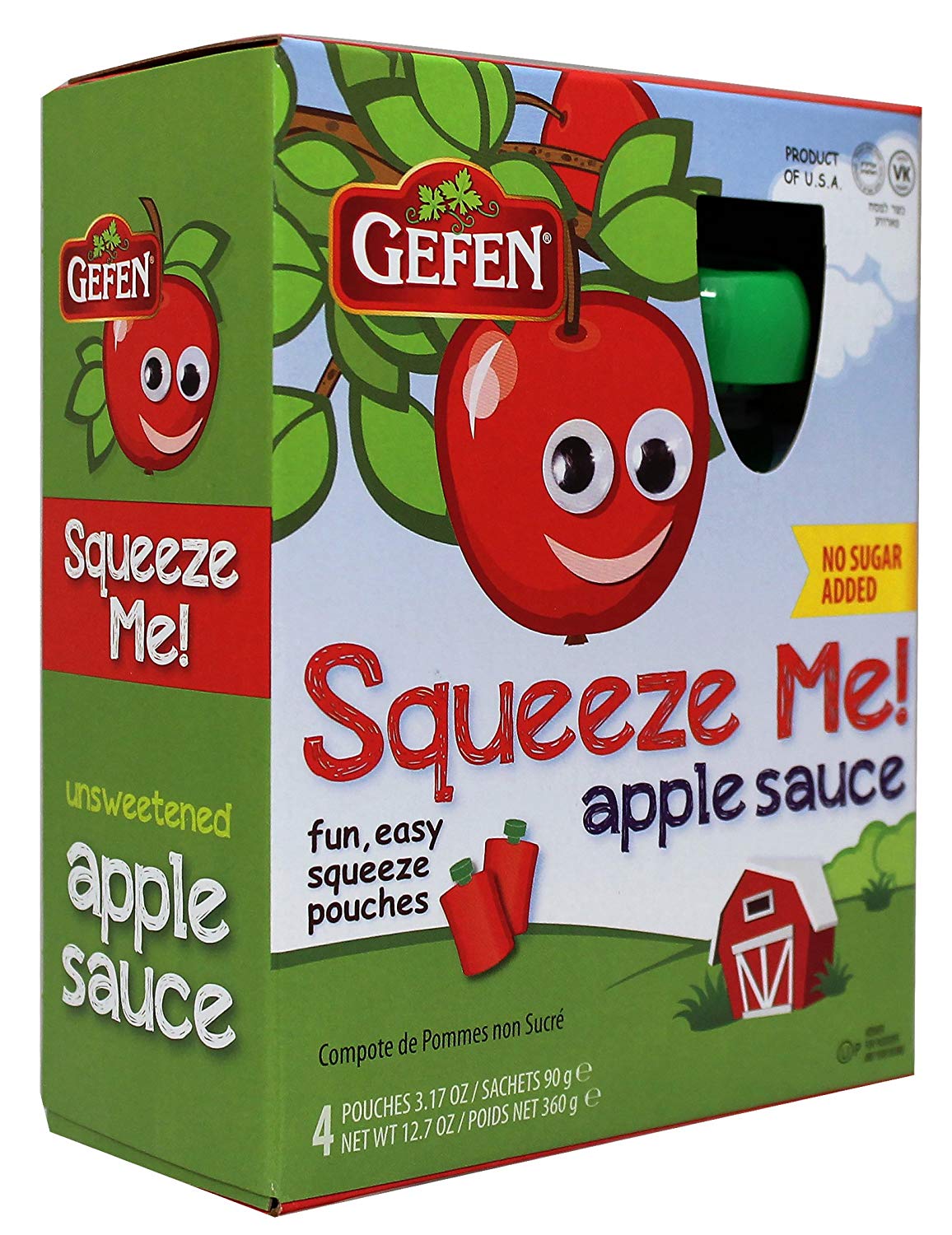 Gefen Apple Sauce Pouches 4 x 3.17oz