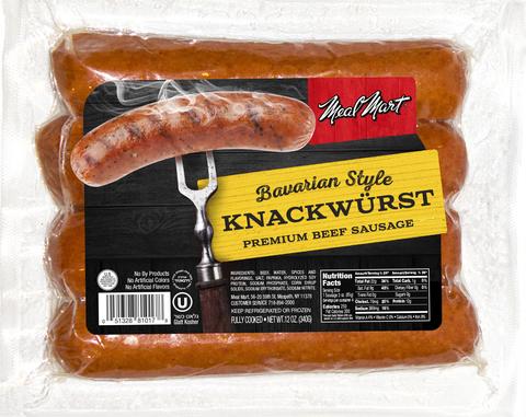 Meal Mart Bavarian Style Knackwurst Premium Beef Sausage 12 oz