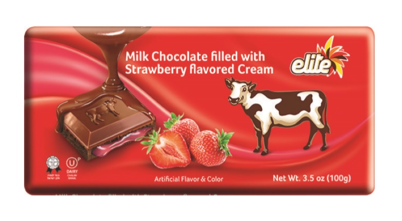 Elite Milk Chocolate Filled with Strawberry Flavored Cream 3.5 oz