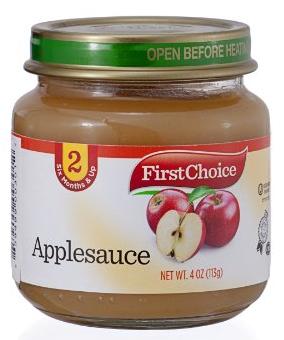 First Choice Baby Food Applesauce 2pk-4oz