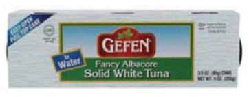 Gefen Fancy Albacore Solid White Tuna in Oil 3 - 3 oz Pack