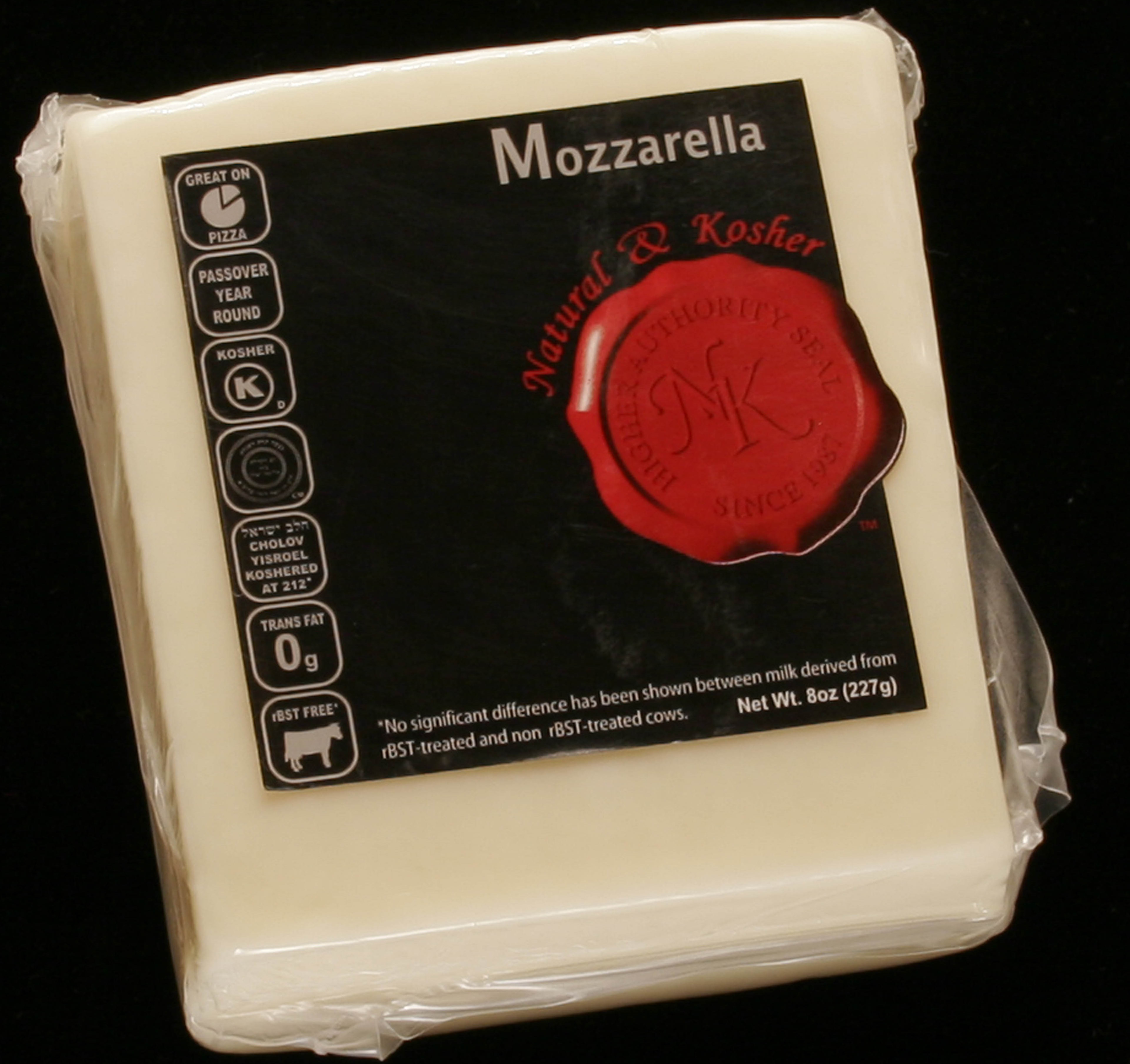 Natural & Kosher Mozzarella Cheese 8 oz