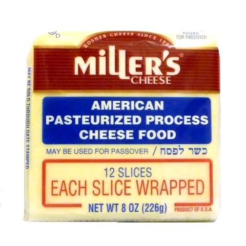 Miller's American White Cheese 12 Slices 8 oz