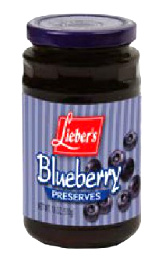 Lieber's Blueberry Preserves 18 oz