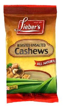 Lieber's Roasted Unsalted Cashews 8 oz