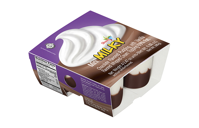 Strauss Mini Milky Chocolate flavored Pudding With Vanilla Flavored Whipped Topping  4pk (2.47 oz)