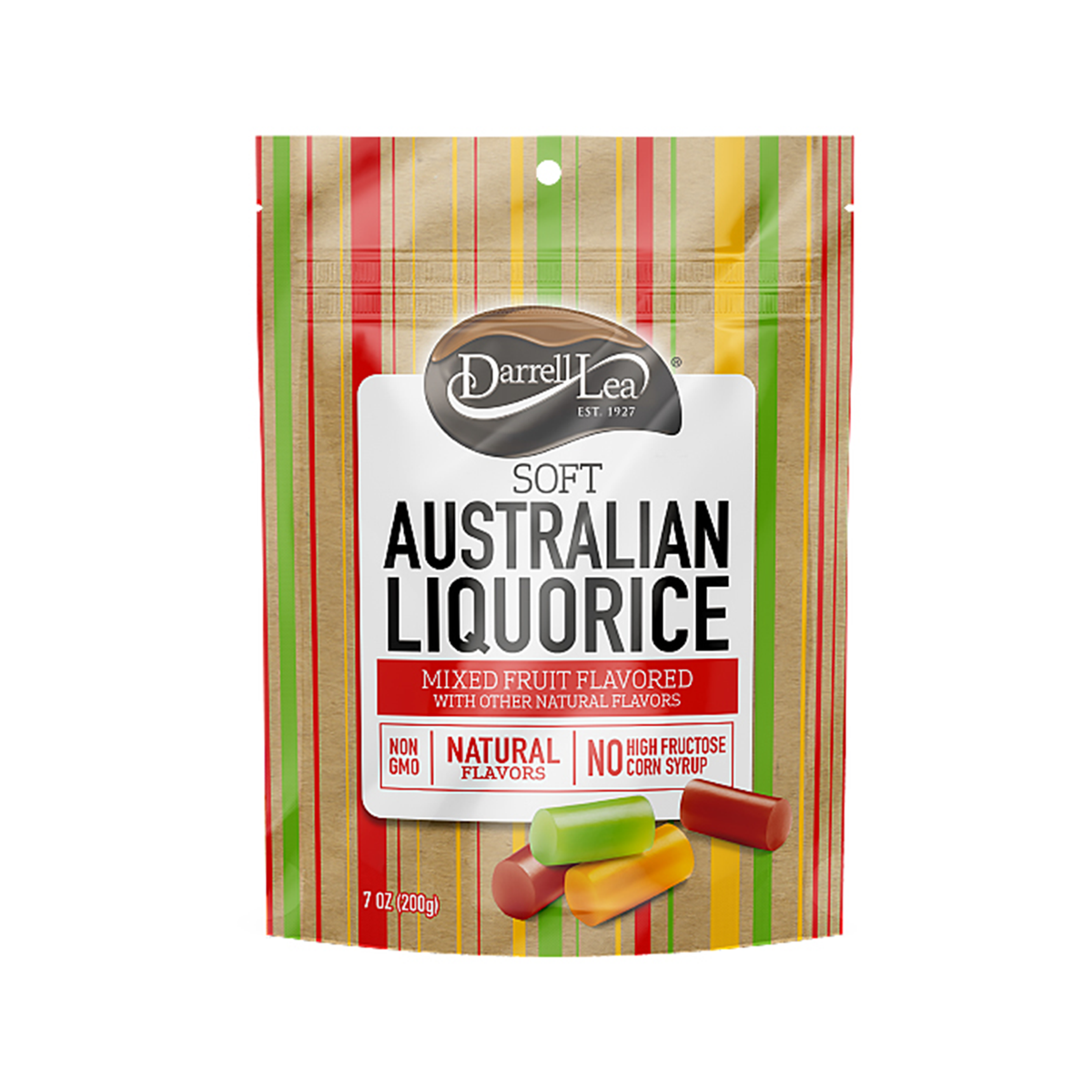 Darrell Lea Soft Australian Liquorice Mixed Fruit Flavored With Other Natural Flavors 7 oz