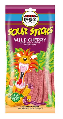 Paskesz Sour Sticks Wild Cherry Flavored Sticks 3.5 oz