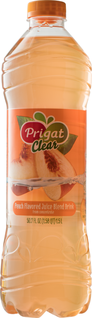 Prigat Clear Peach Flavored Juice Blend Drink 1.5 Liter