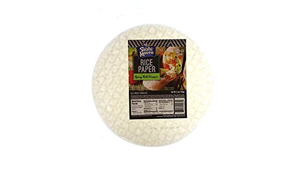 Sushi Maven Rice Paper Spring Roll Wrappers (8.6 Inch Circles) 3.5 oz