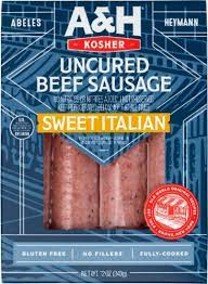 A & H Uncured Beef Sausage Sweet Italian 12 oz