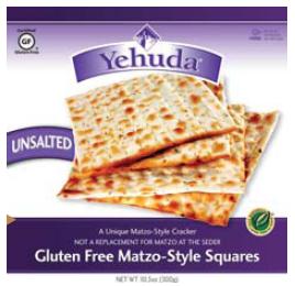 Yehuda Gluten Free Unsalted Matzo Squares 10.5 oz